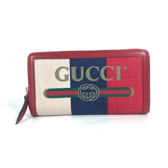 GUCCI 524790 Long wallet Logo stripe Zip Around Long Wallet - Picture 1 of 14